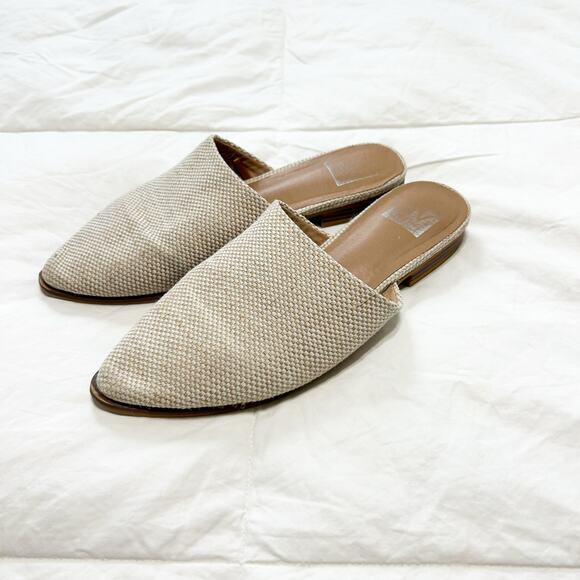 Dolce Vita Beige Woven Pointed Toe Mules Slip-On Flats EUC Women’s Size 8 - Picture 1 of 7